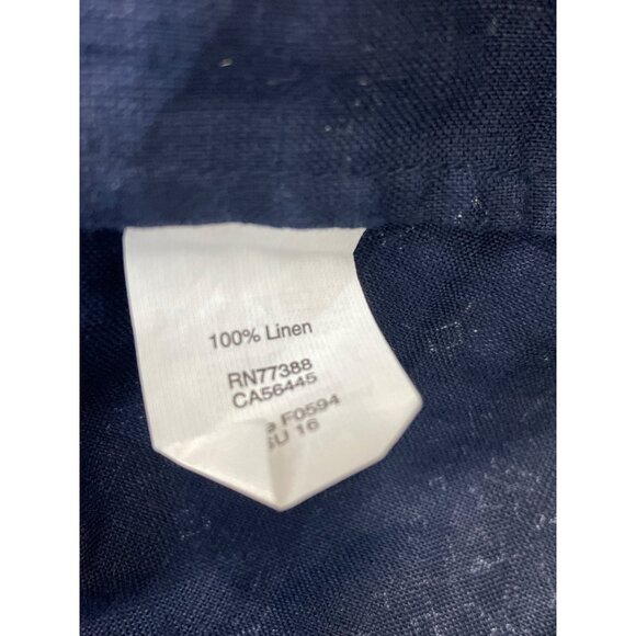 J.Crew Womens Navy Blue Bandana Print Spaghetti Strap Linen Tank Top Size 2 - Picture 5 of 5